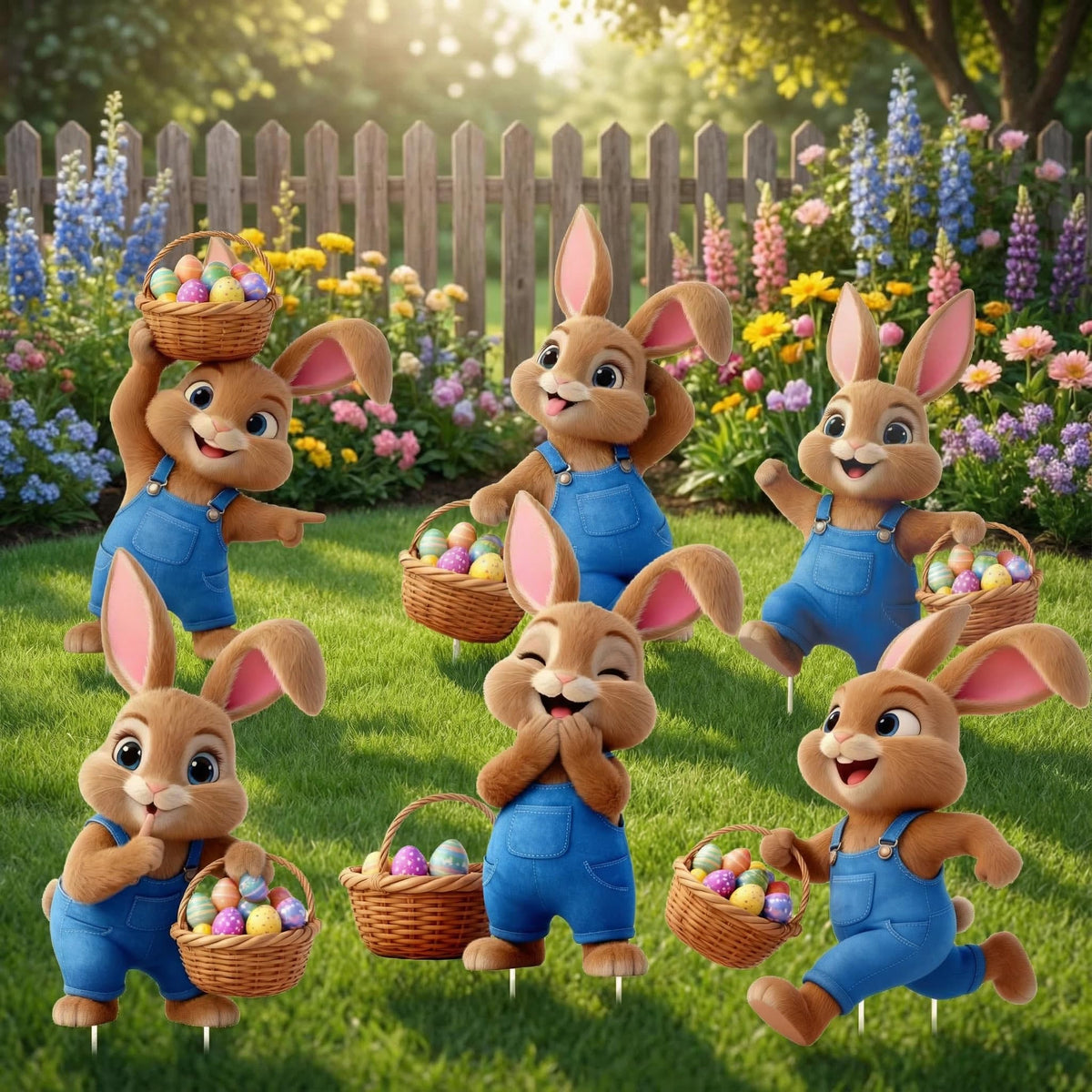 Binkahui Easter Bunny yard sign design 1 boosts curb appeal with a cheerful spring vibe