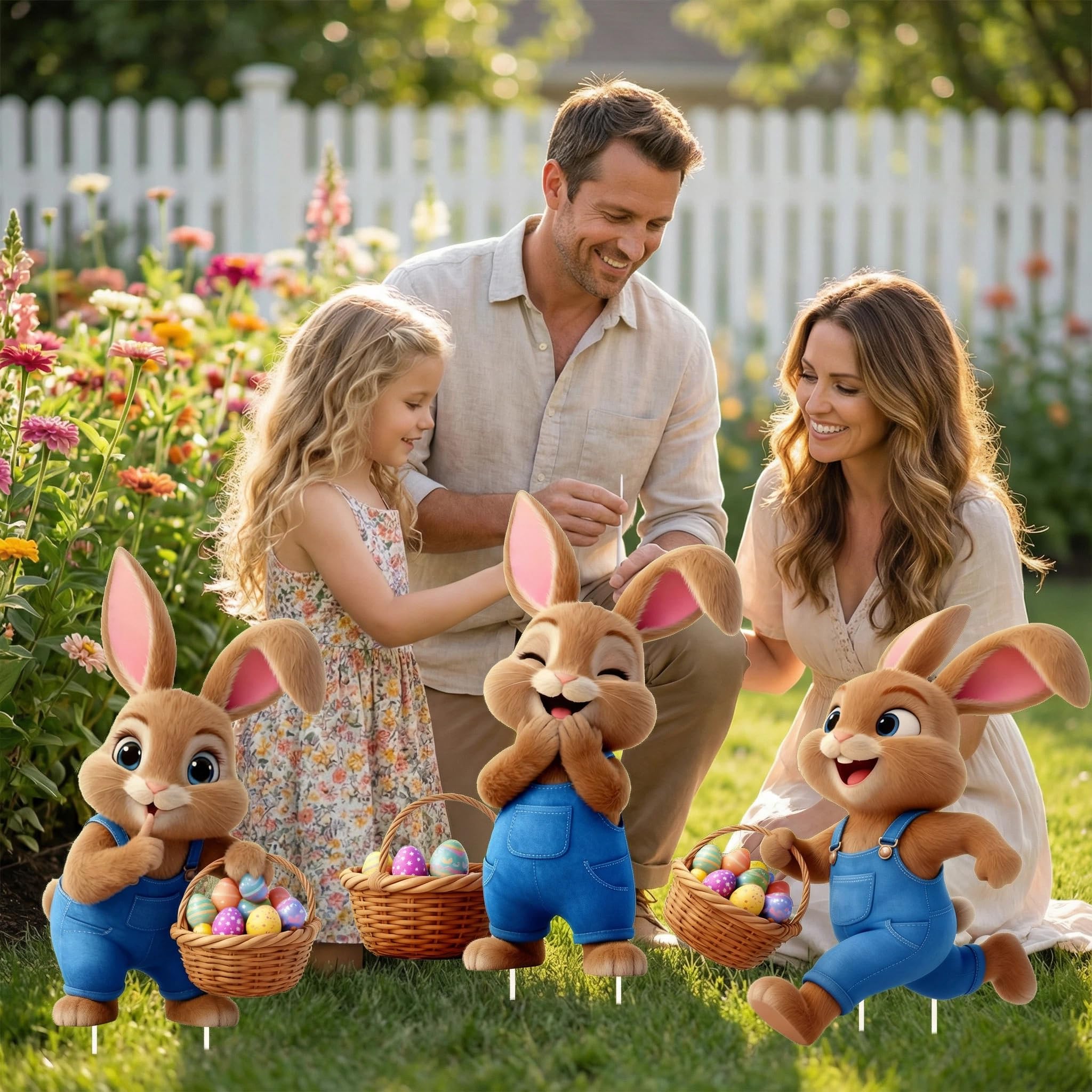 Binkahui Easter Bunny yard sign design 2 adds color and whimsy to outdoor spaces