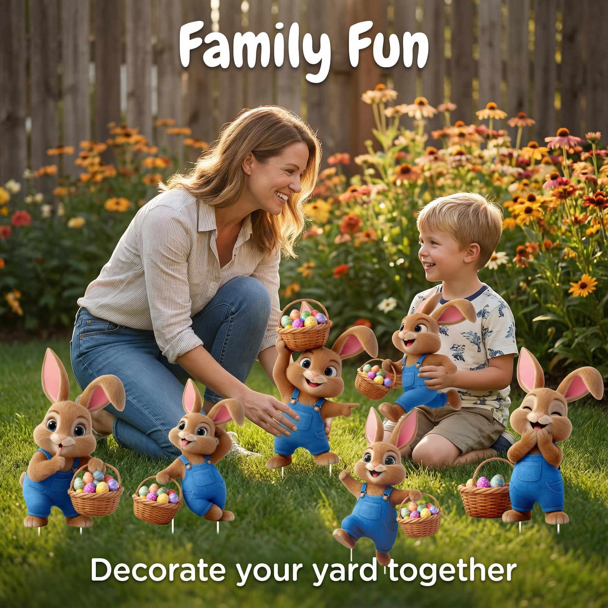 Binkahui Easter Bunny yard sign design 3 creates a festive garden focal point