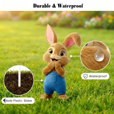 Binkahui Easter Bunny yard sign design 5 features durable stakes for quick setup