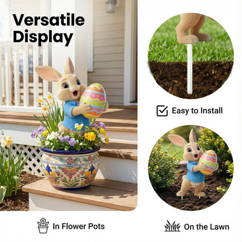Binkahui Easter yard signs glow softly in sunlight for cheerful garden vibes.