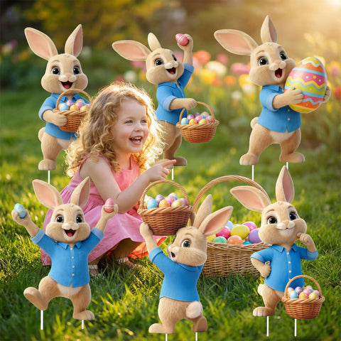 Binkahui durable corrugated plastic resists rain and wind for Easter displays.