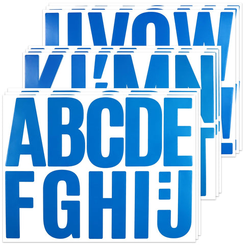 BINLINHONGO 102 large alphabet stickers on blue 4-inch sheet for durable labeling.