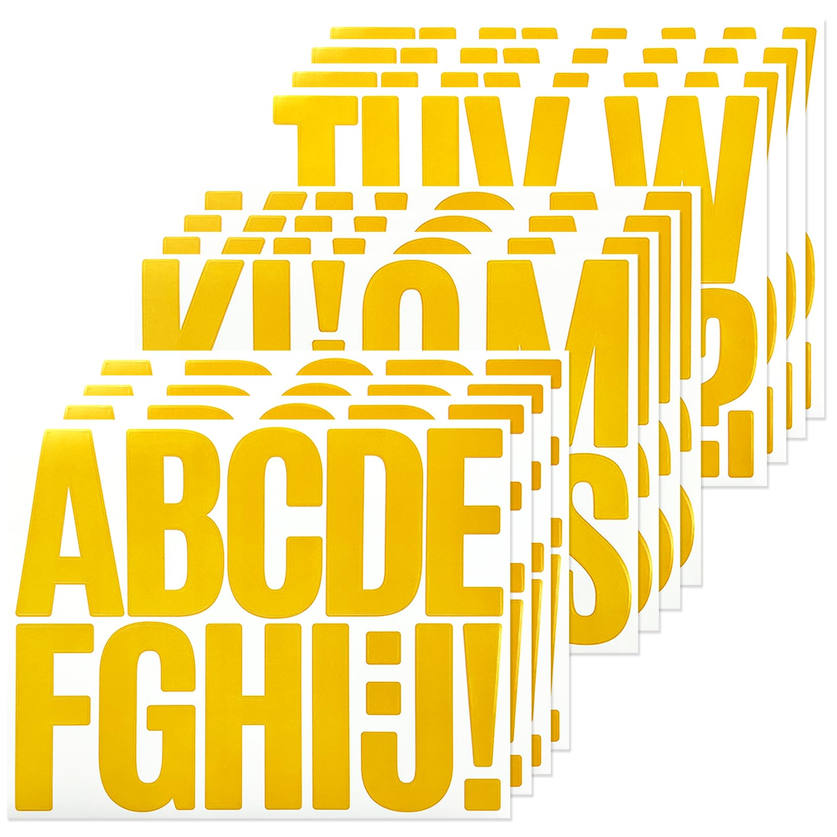 BINLINHONGO 140 alphabet stickers on bright yellow sheets for mailbox labeling