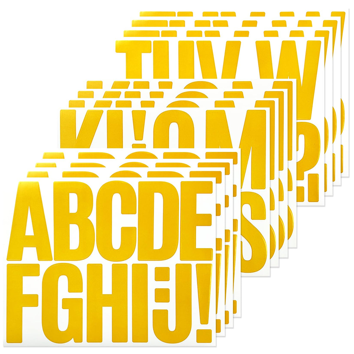 BINLINHONGO 140 alphabet stickers on bright yellow sheets for mailbox labeling