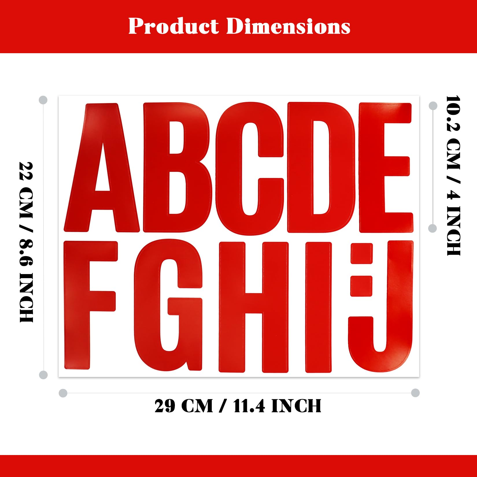 BINLINHONGO 4-inch red vinyl letters for signage, durable indoors and outdoors