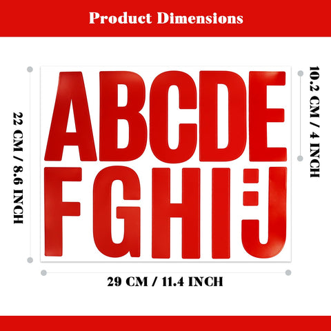 BINLINHONGO 4-inch red vinyl letters for signage, durable indoors and outdoors