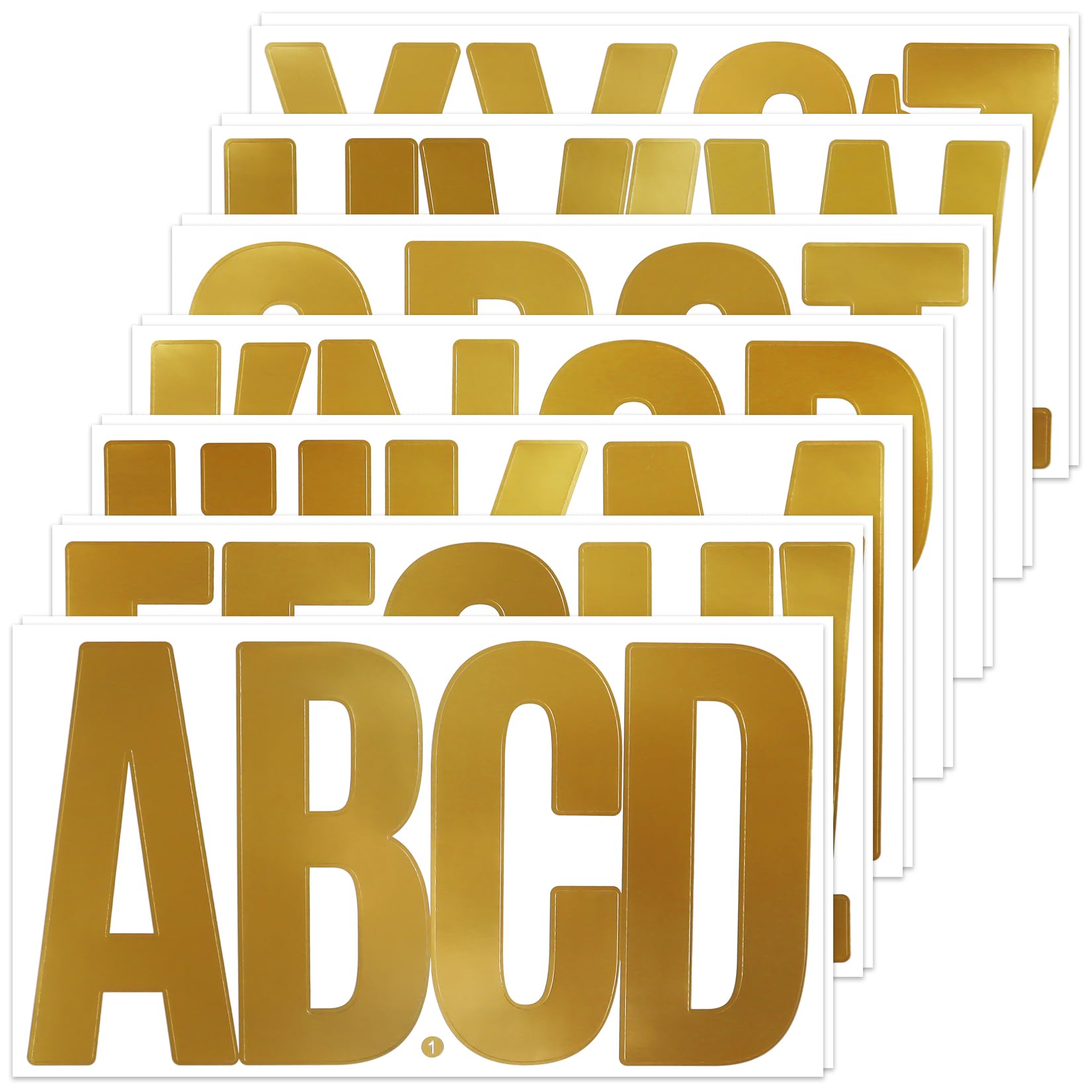 BINLINHONGO 78 gold alphabet stickers packaging for easy labeling and decor ideas.