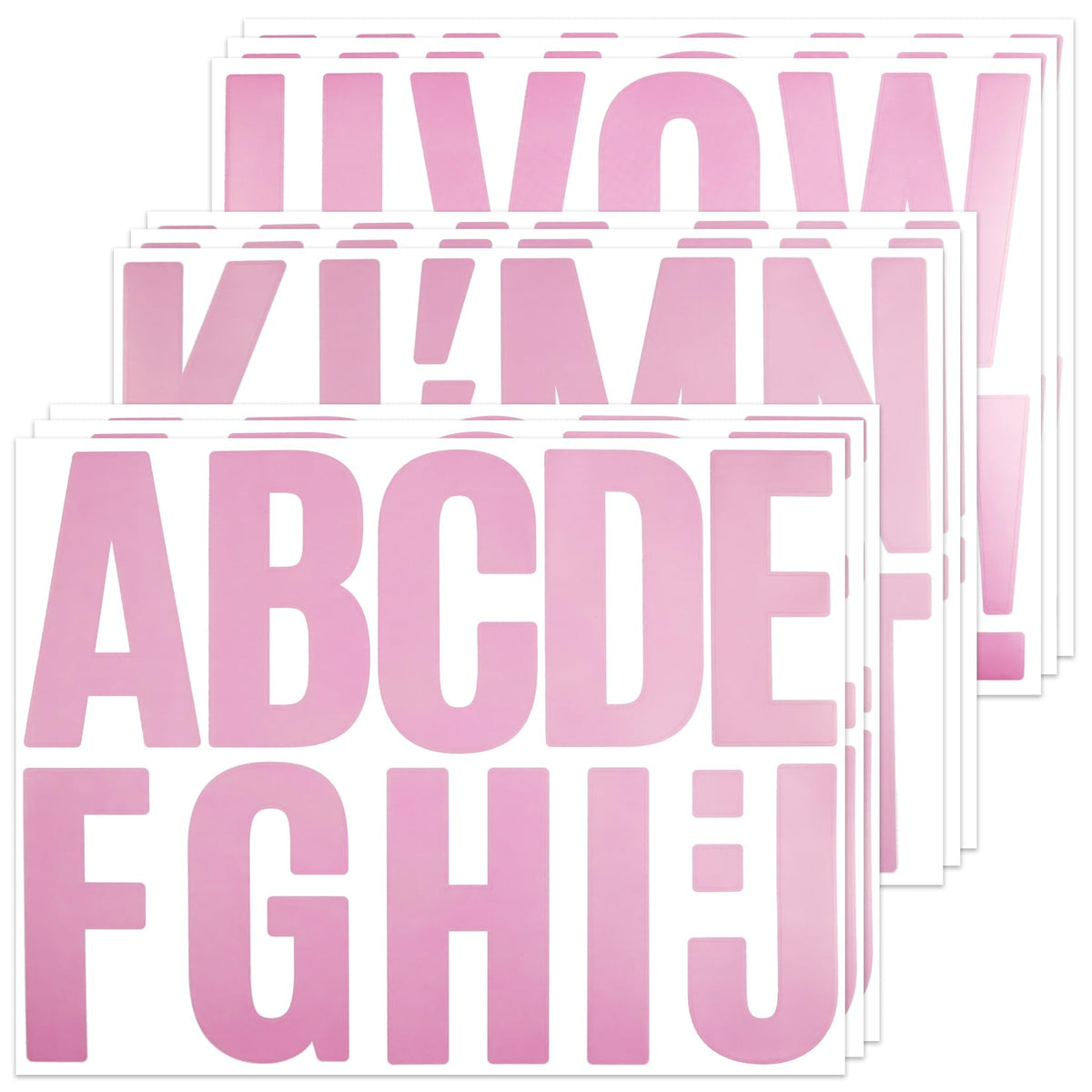 BINLINHONGO alphabet stickers 4-inch pink for bold mailbox labeling