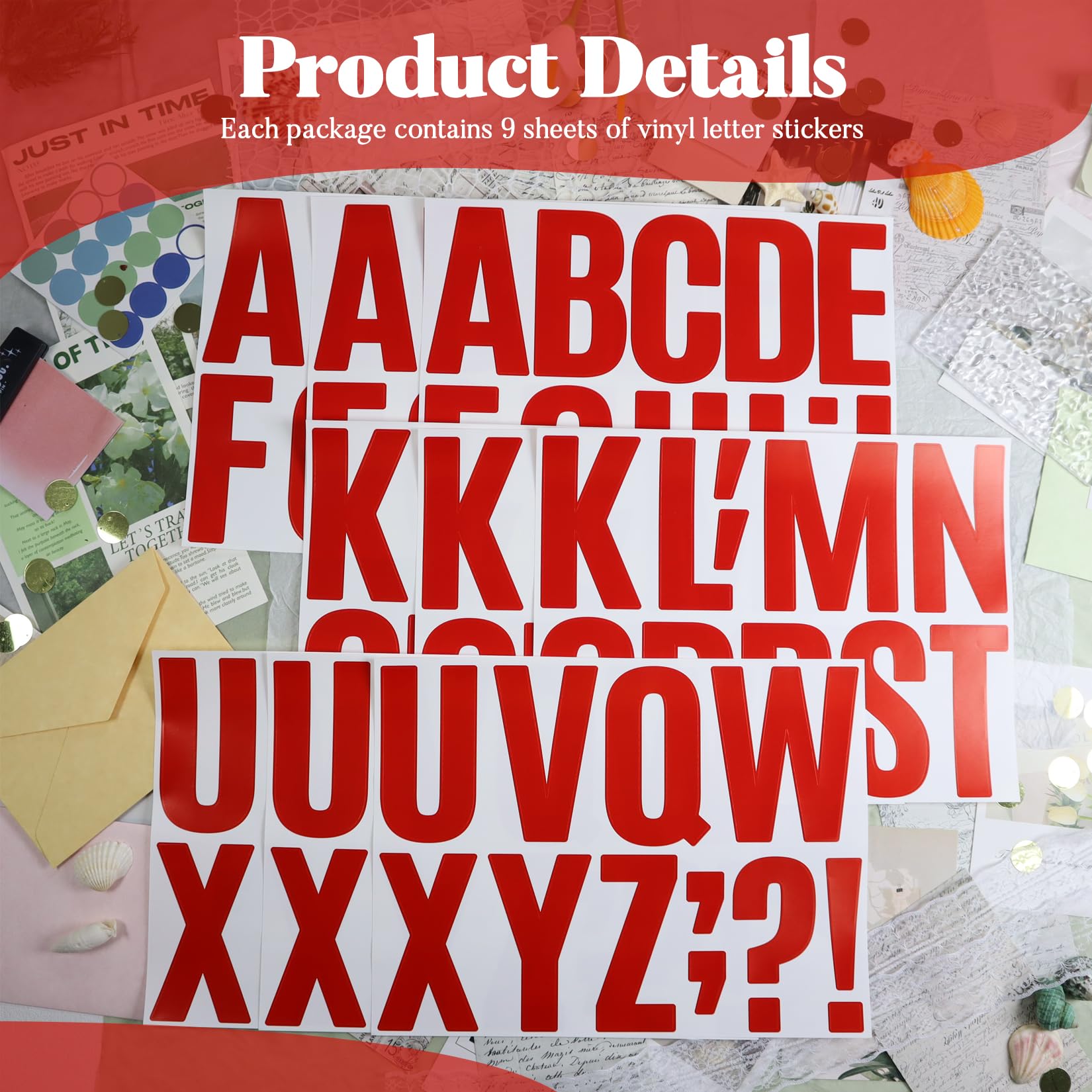 BINLINHONGO self-adhesive alphabet stickers for bulletin boards and notices