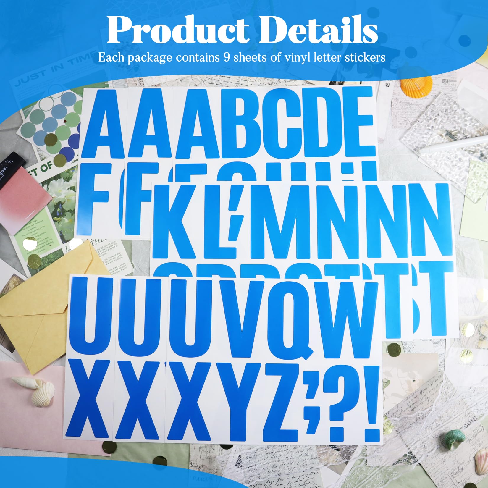 BINLINHONGO mailbox stickers outdoor-ready blue letters withstand weather.