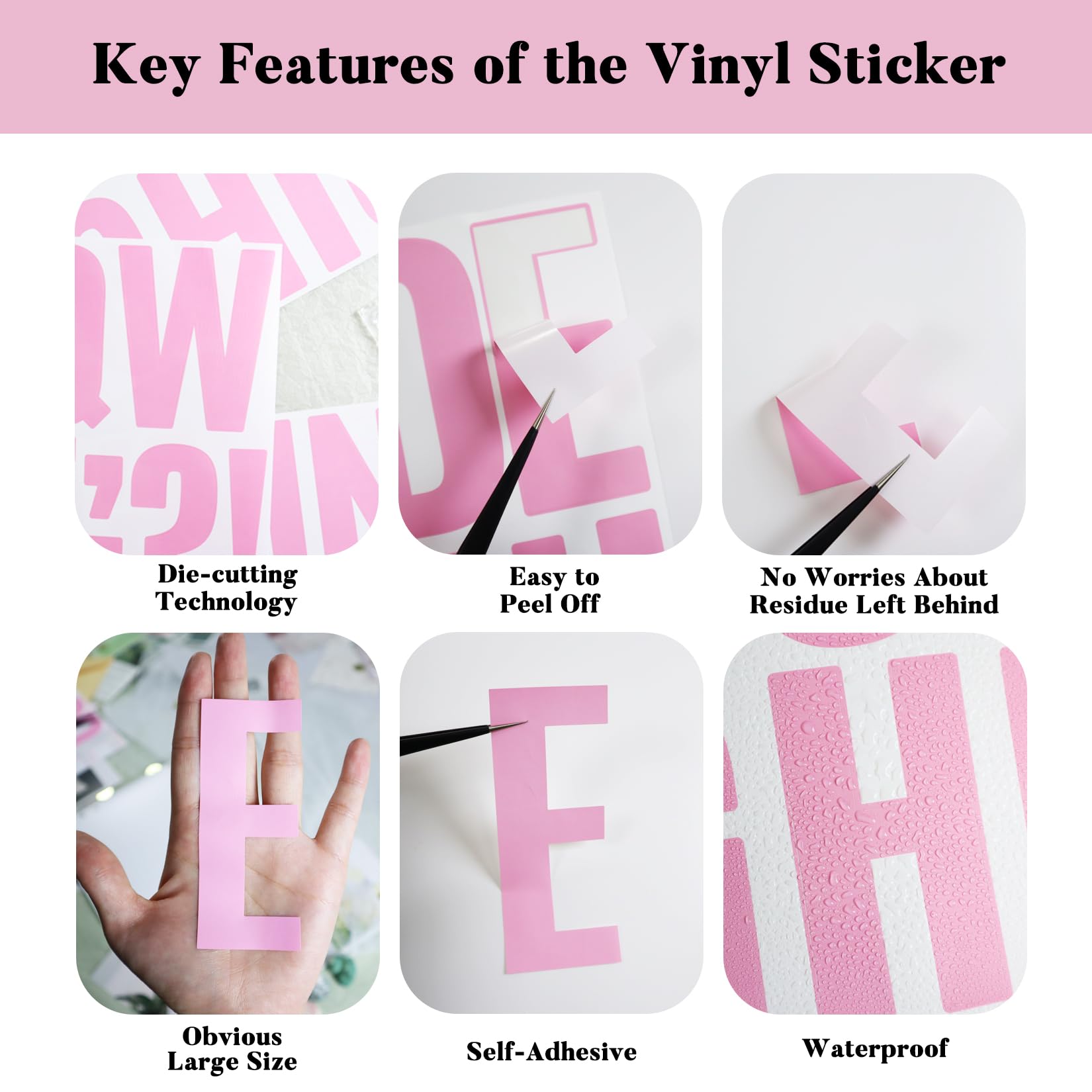 BINLINHONGO nine-sheet pink letter set complete A to Z