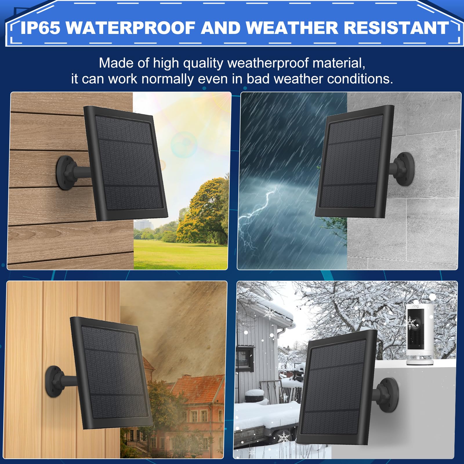 Binwacool IP65 weatherproof design withstands rain and snow outdoors.
