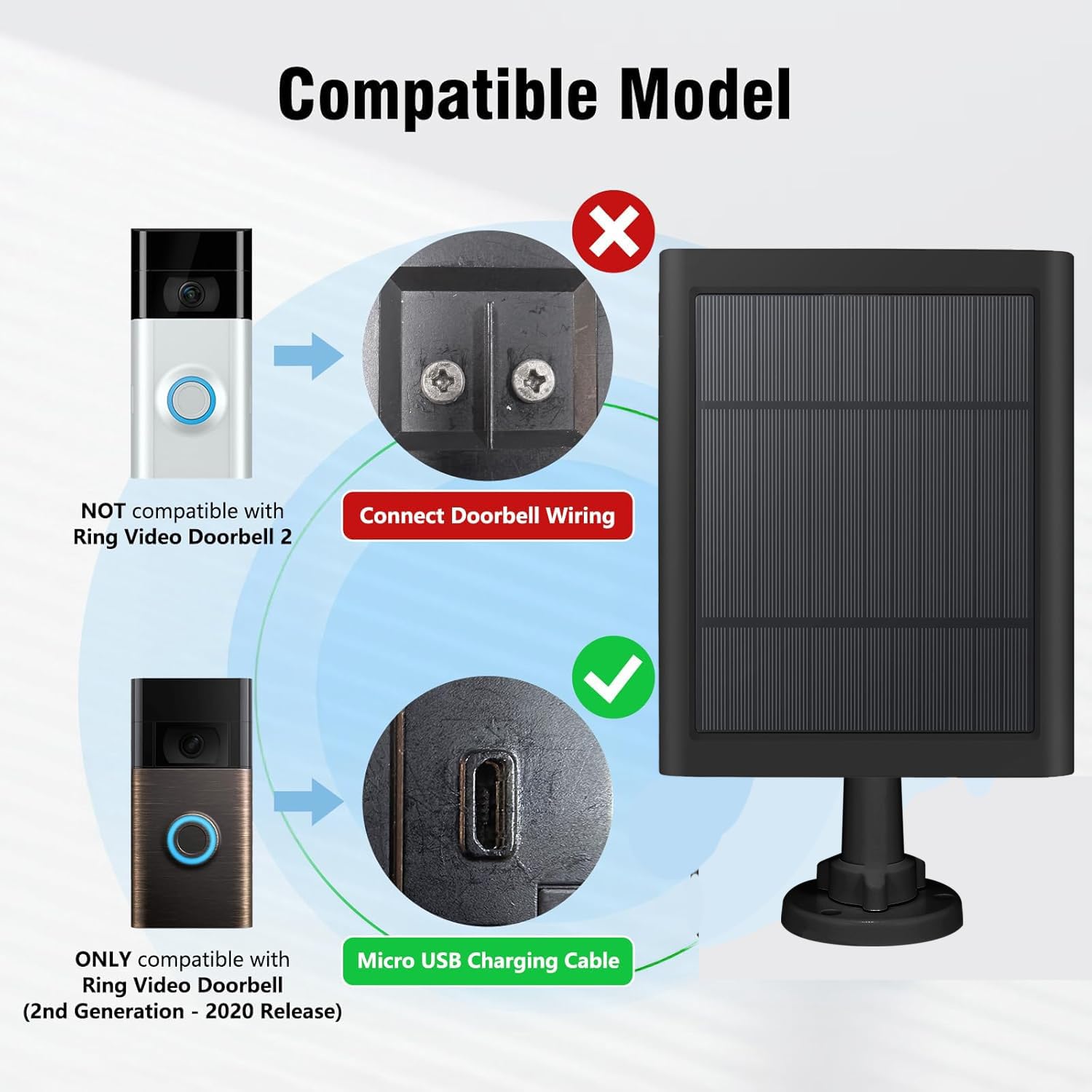 Binwacool Ring Video Doorbell 2nd Gen connector enables easy setup.
