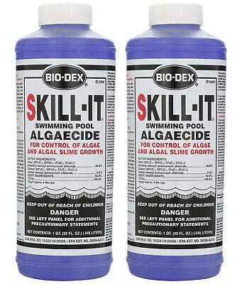 Bio-Dex Skill-It algaecide bottle for fast pool algae control.