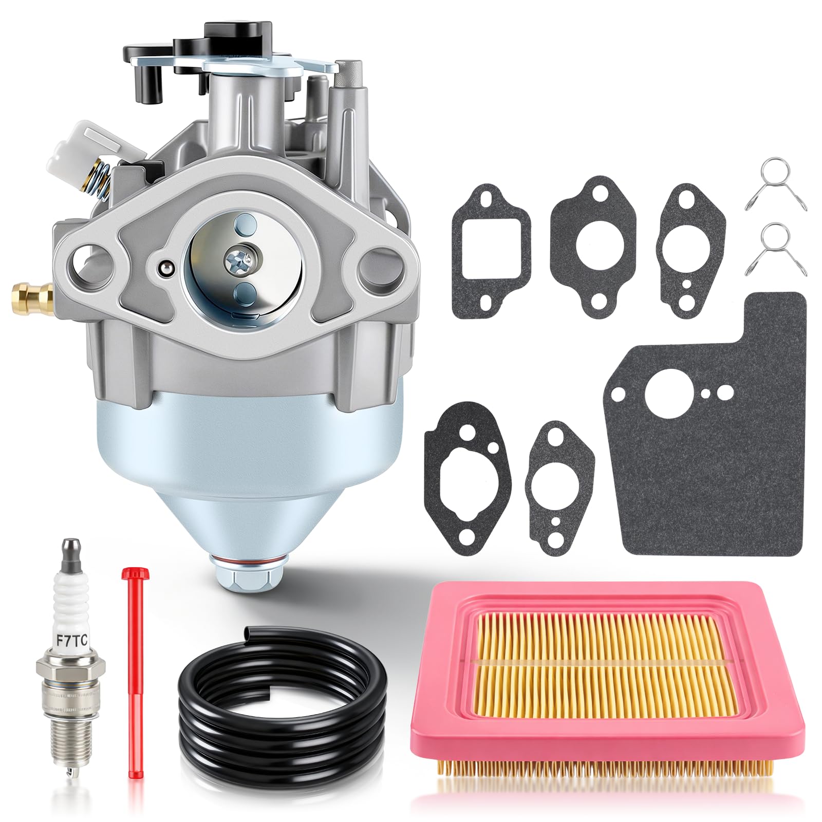 BioLion GCV170 carburetor close-up with gasket set for Honda engines.