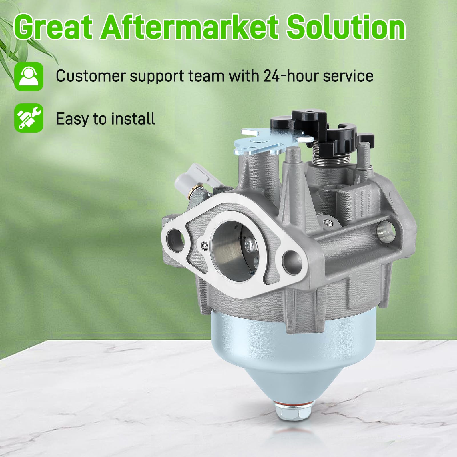 BioLion carburetor with air filter and spark plug for quick maintenance.