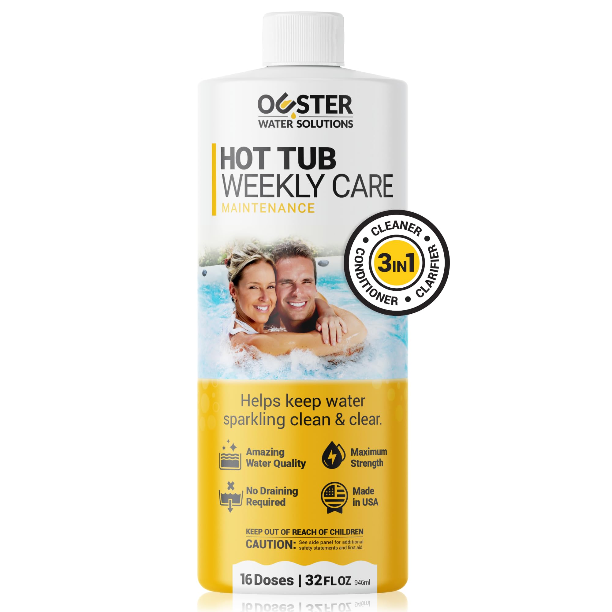Bio Ouster 3in1 Weekly Care bottle for easy spa water maintenance.
