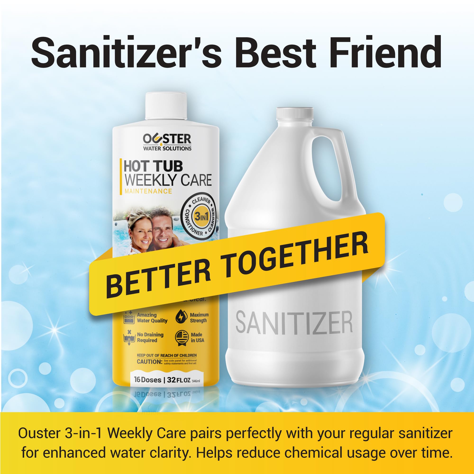 Bio Ouster 3in1 weekly care packaging ready for spa use.