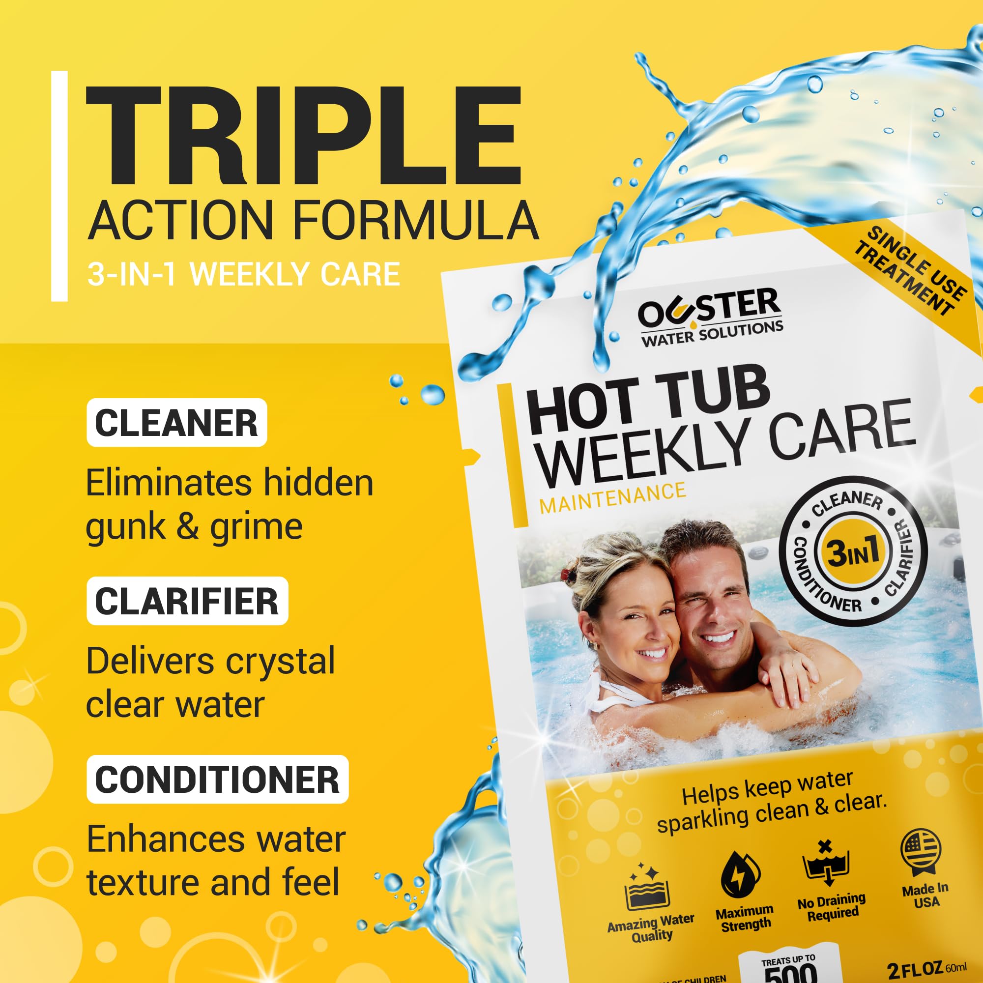 Bio Ouster 3in1 Weekly Care creates soft water feel for comfortable soaks.