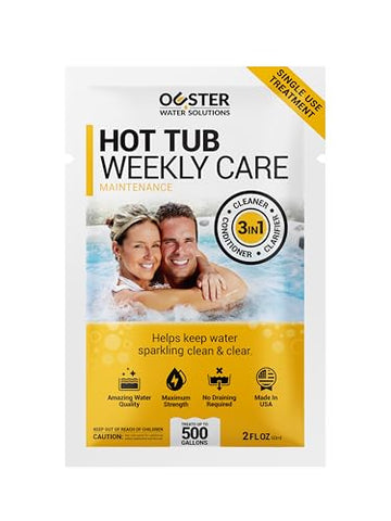 Bio Ouster 3in1 Weekly Care in clear spa water for sparkling results.