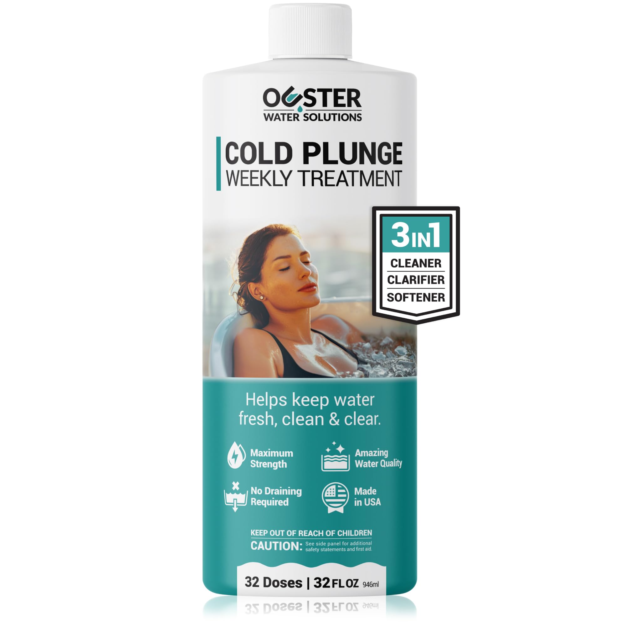 Bio Ouster 3in1 weekly plunge water treatment bottle-dosing for easy weekly maintenance.