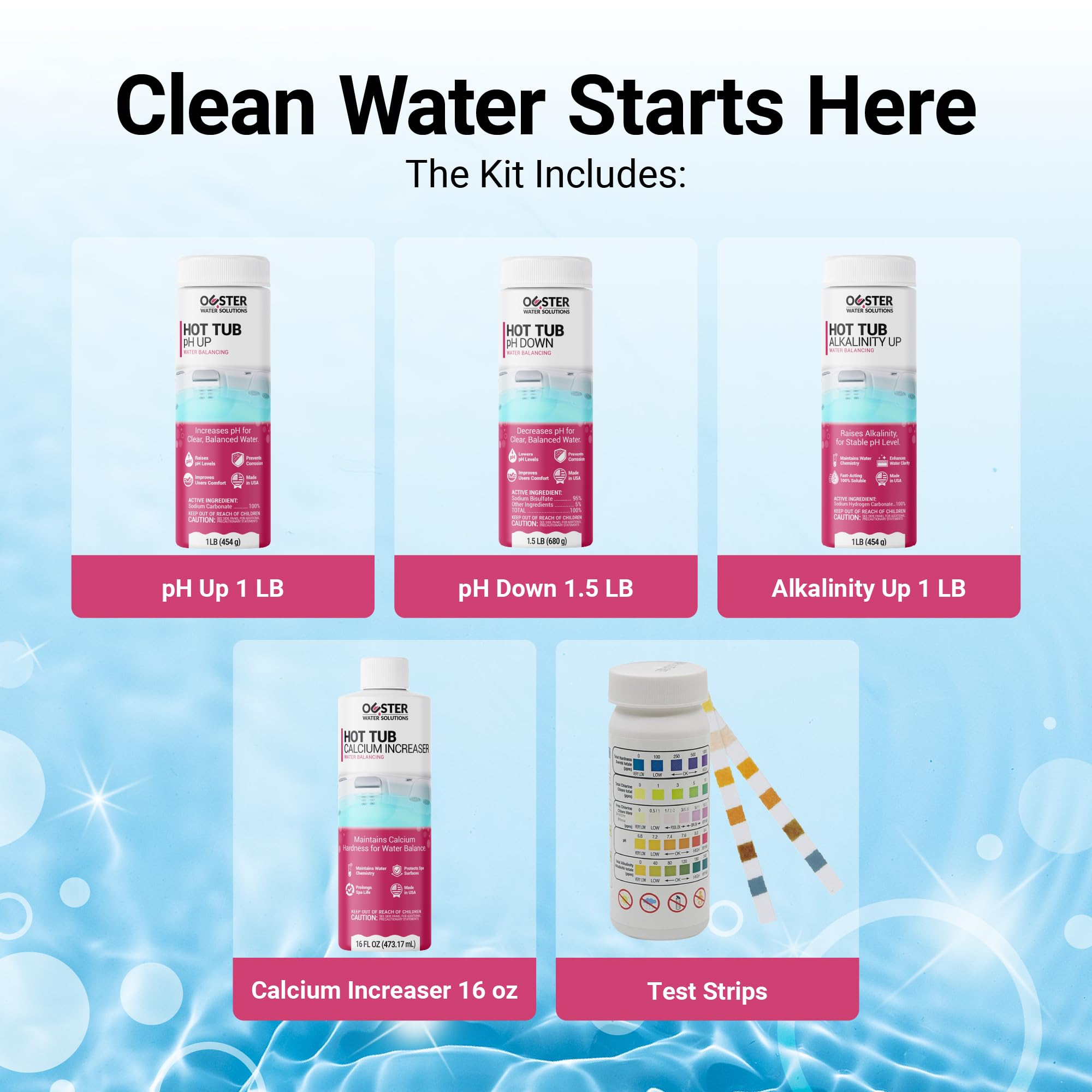 Bio Ouster hot tub balance kit pH Down for safe pH control