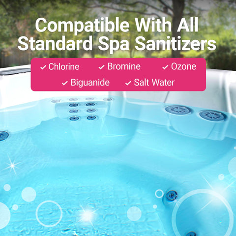 Bio Ouster kit in-use scene highlighting simple spa water balancing