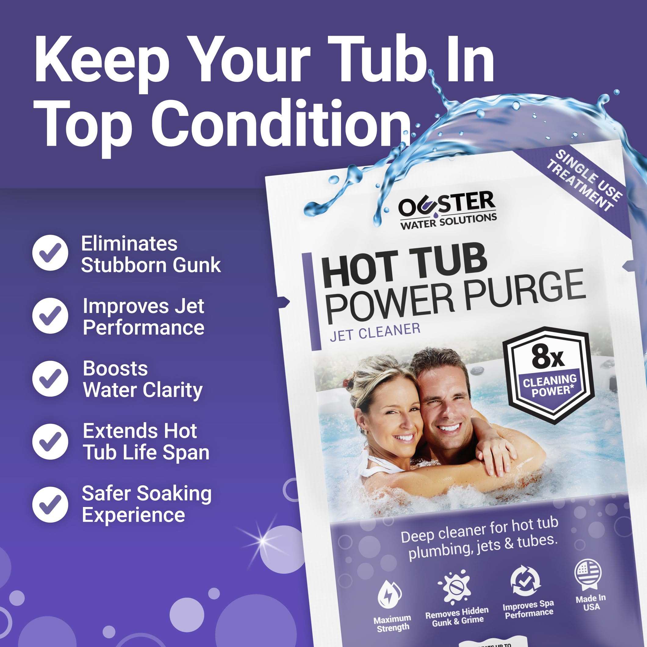 Power Purge in action cleansing spa jets for smoother flow
