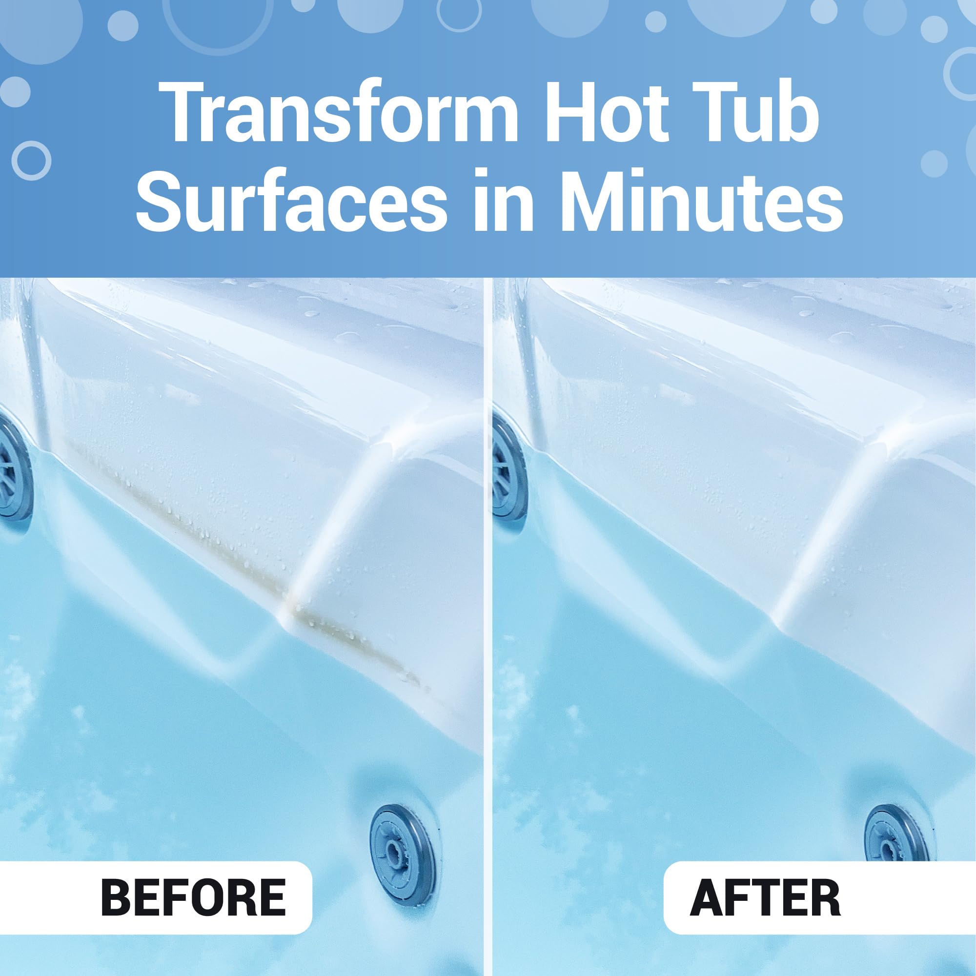 Bio Ouster hot tub surface cleaner apply wipe rinse for fast results.
