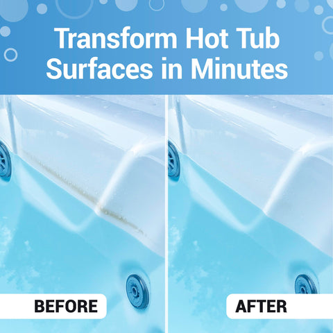 Bio Ouster hot tub surface cleaner apply wipe rinse for fast results.