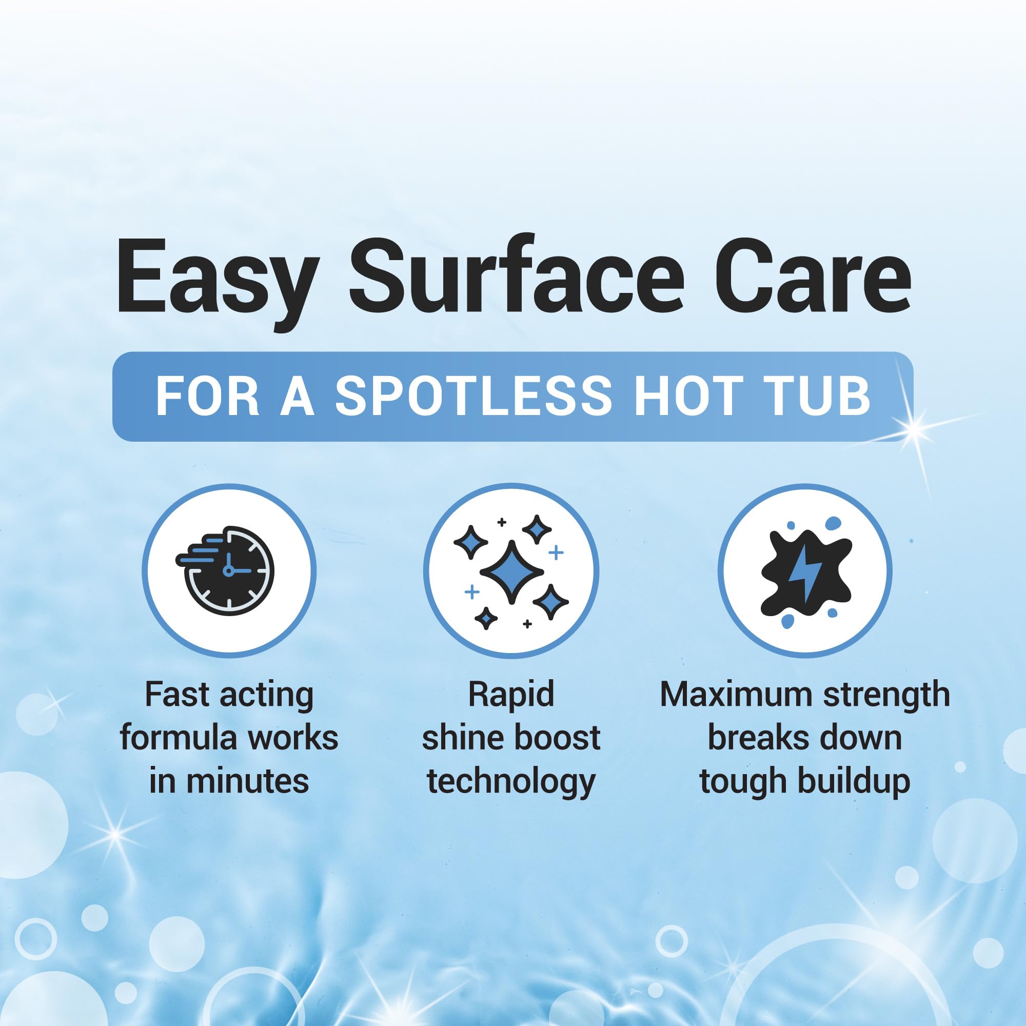 Bio Ouster hot tub surface cleaner safe for acrylic and inflatable tubs.