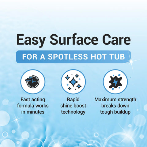 Bio Ouster hot tub surface cleaner safe for acrylic and inflatable tubs.