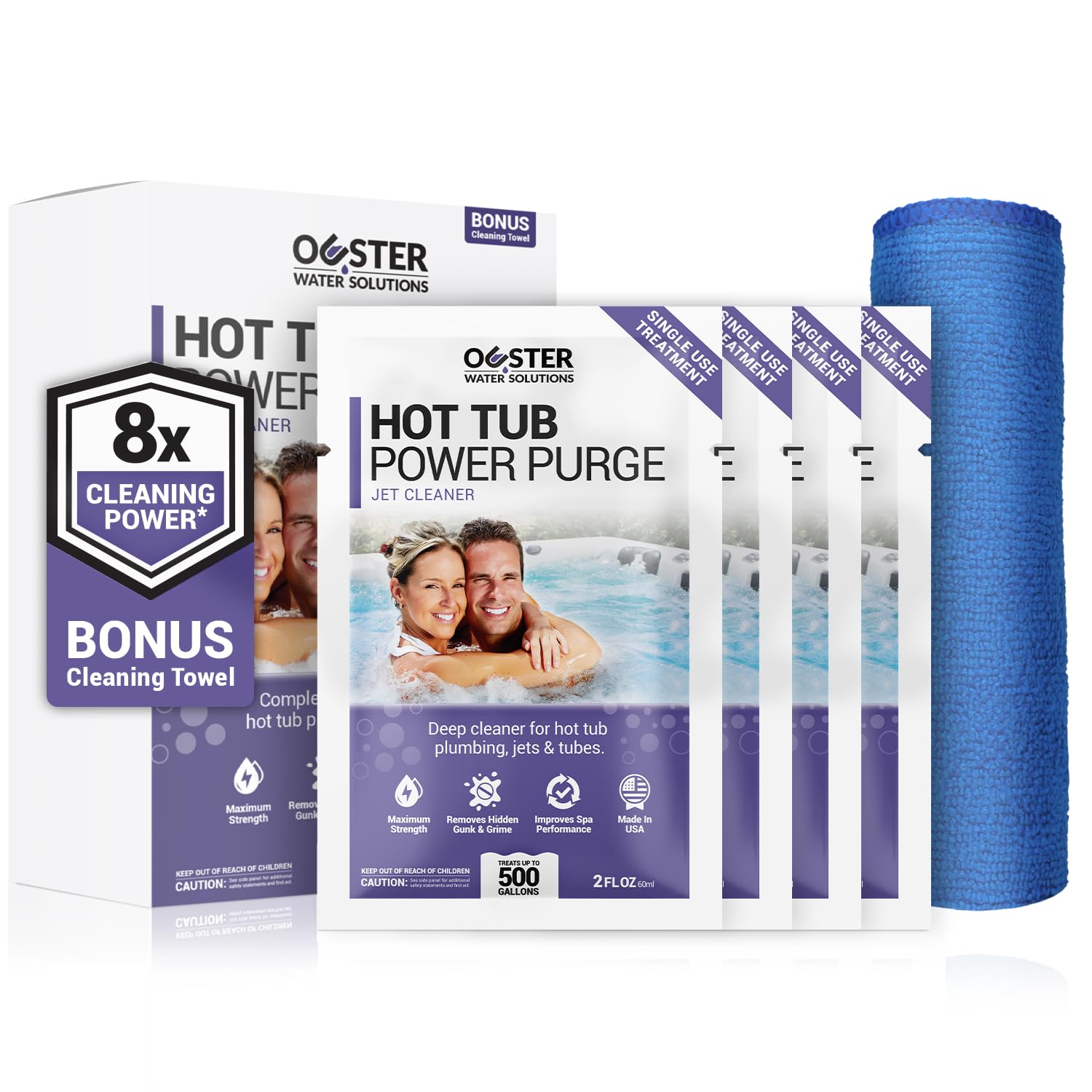 Bio Ouster Power Purge cleaner bottle for hot tub maintenance