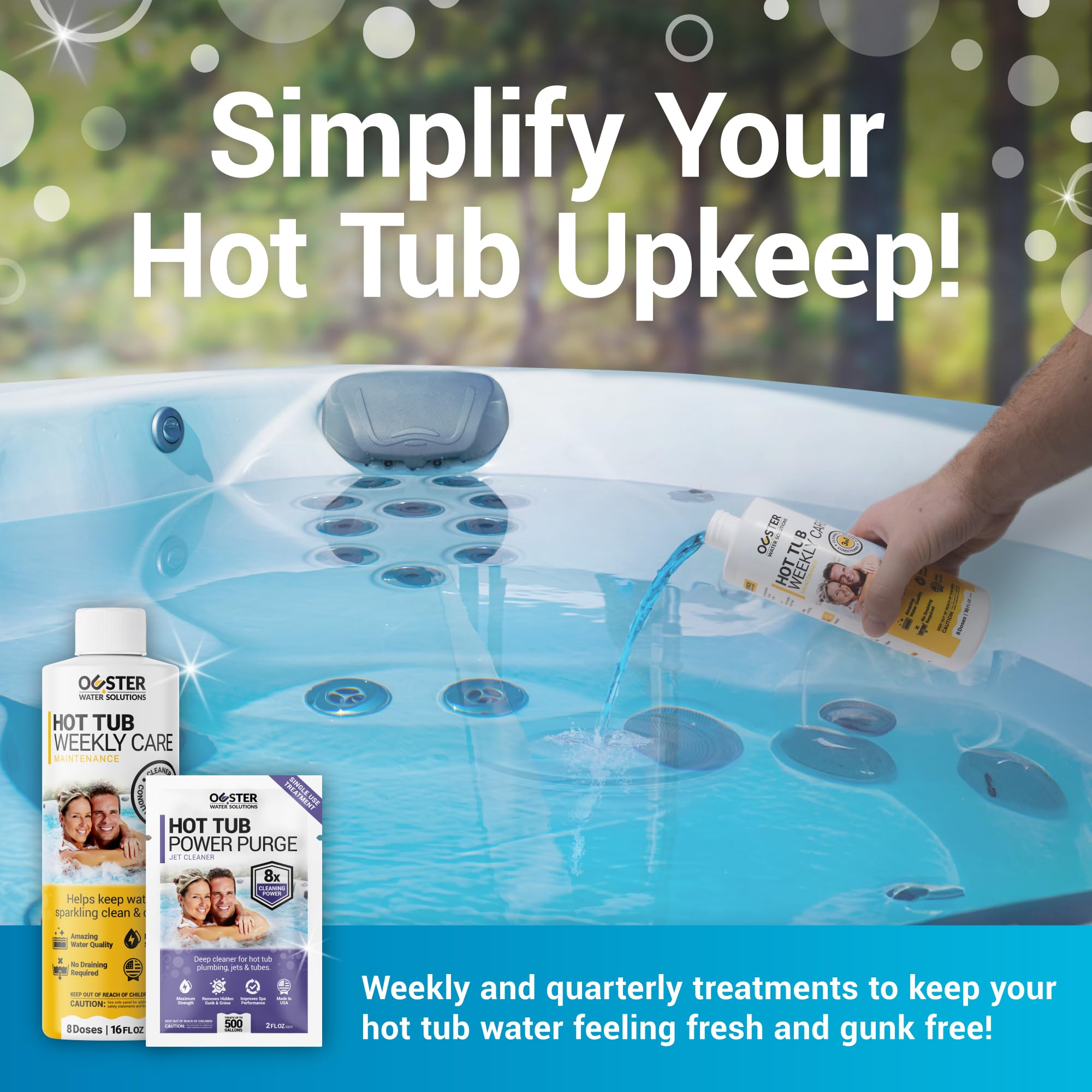 Bio Ouster Power Purge jet cleaner removing buildup from spa jets.