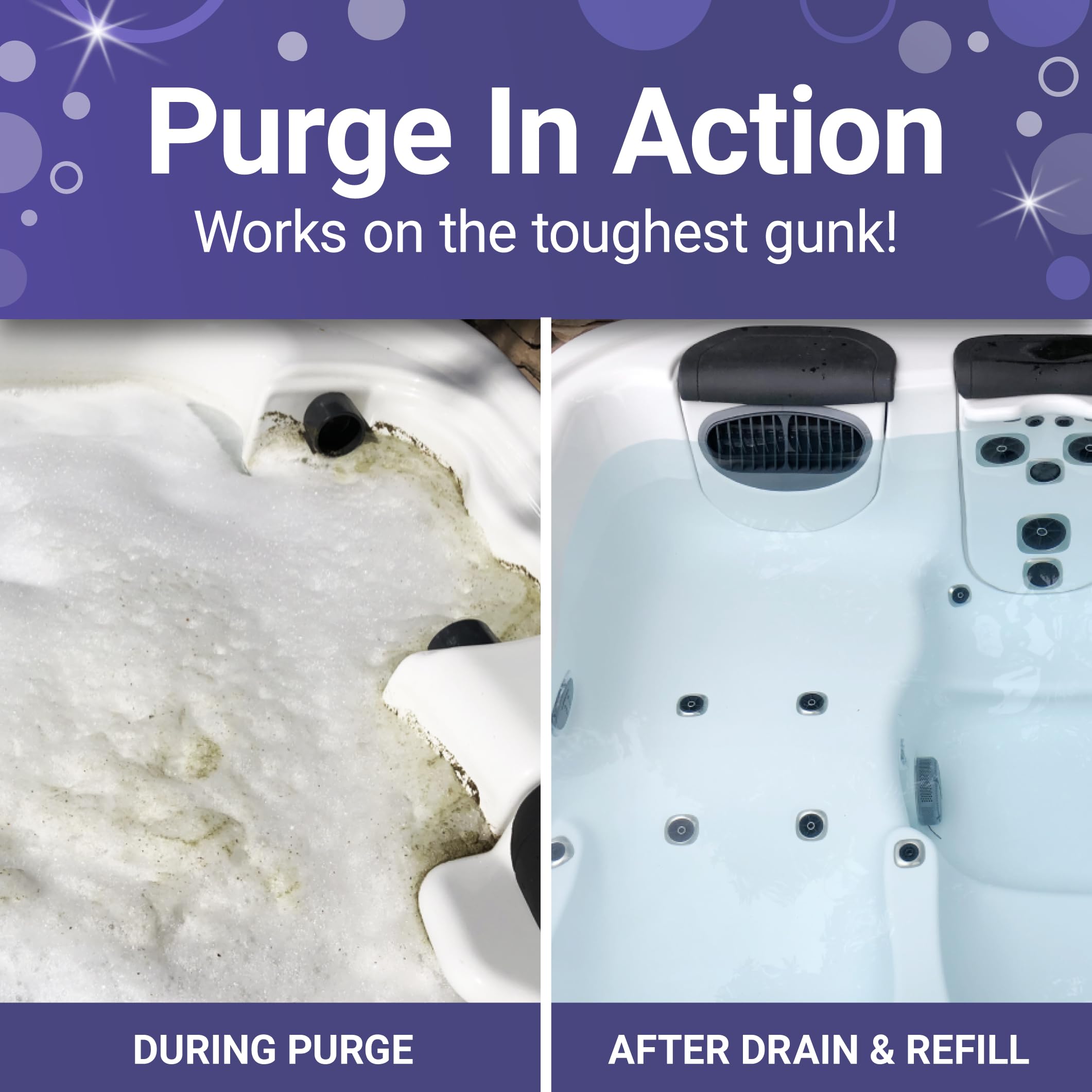 Power Purge compatible with inflatable and premium acrylic spas.