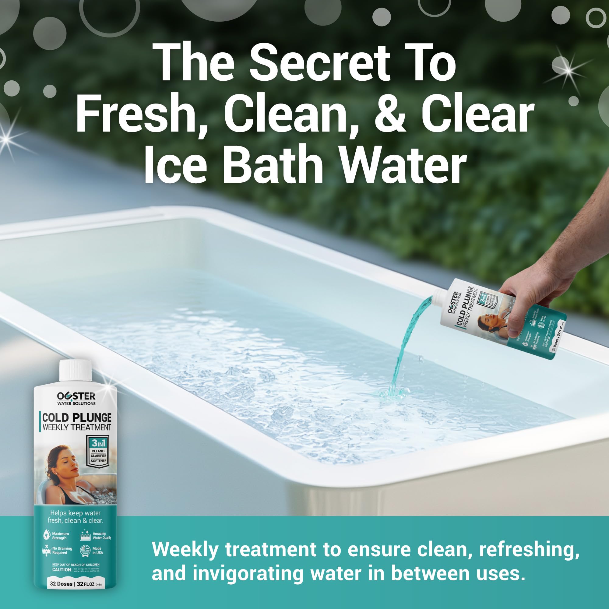 Bio Ouster septic-safe cleaner keeps ice baths clean without draining, simplifying routine maintenance.