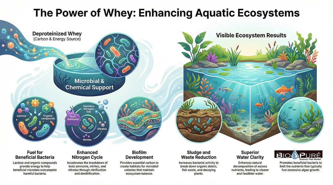 Bio Pure water clarity demonstration for ponds and aquariums.