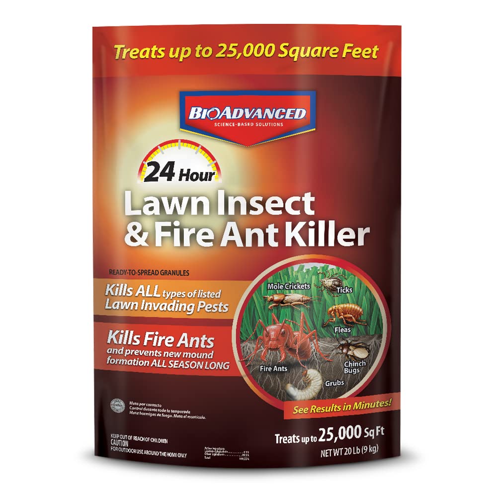 BioAdvanced 24 Hour Lawn Insect Killer granules ready for outdoor use, fast-acting protection.