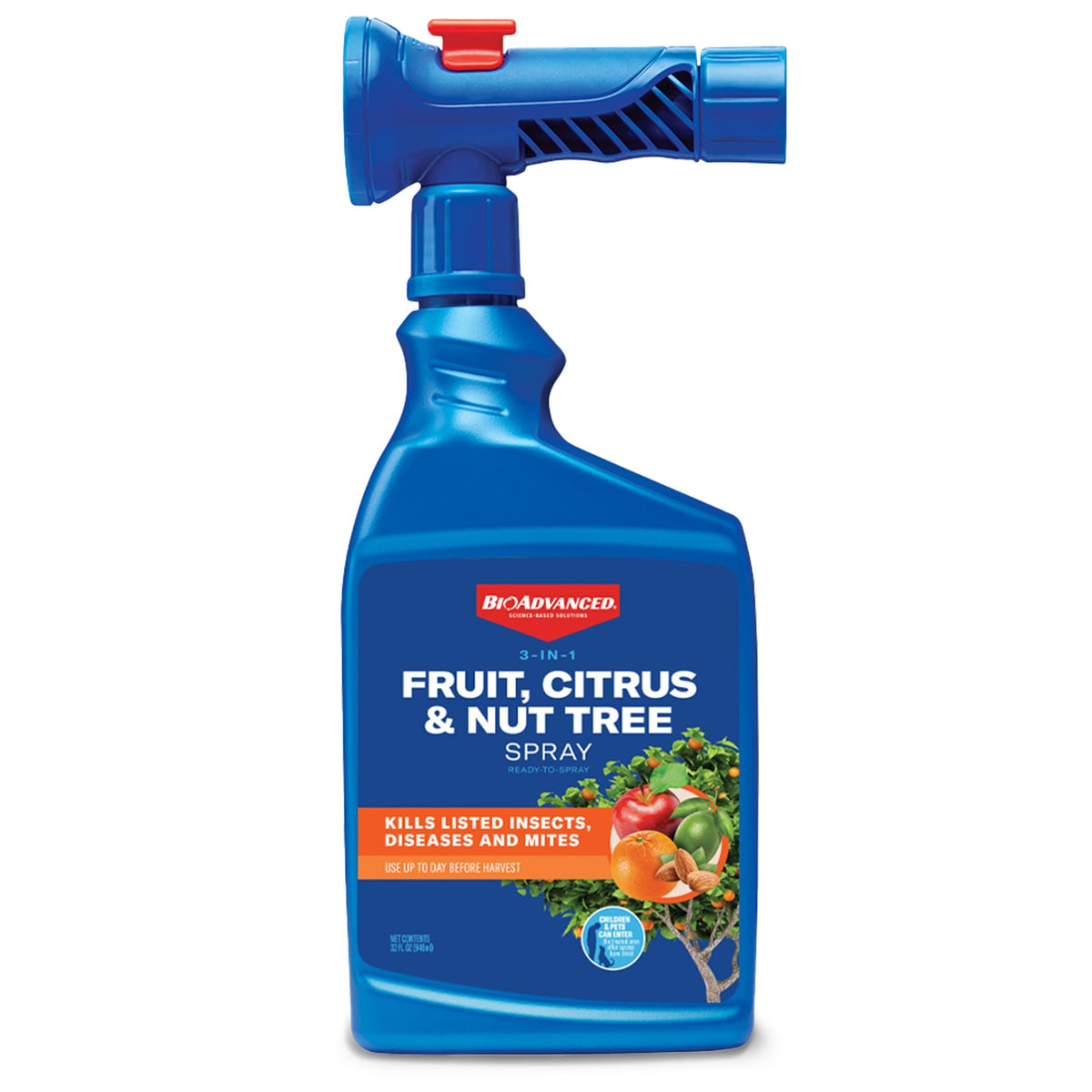 BioAdvanced 3-in-1 spray bottle for garden protection against pests and diseases.