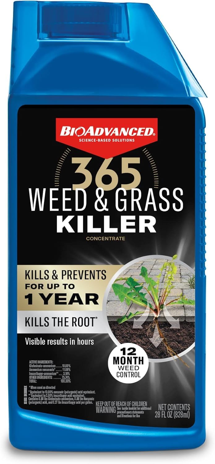 BioAdvanced 365 Weed & Grass Killer bottle concentrate ready for use and quick results.