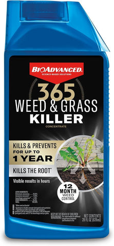 BioAdvanced 365 Weed & Grass Killer bottle concentrate ready for use and quick results.
