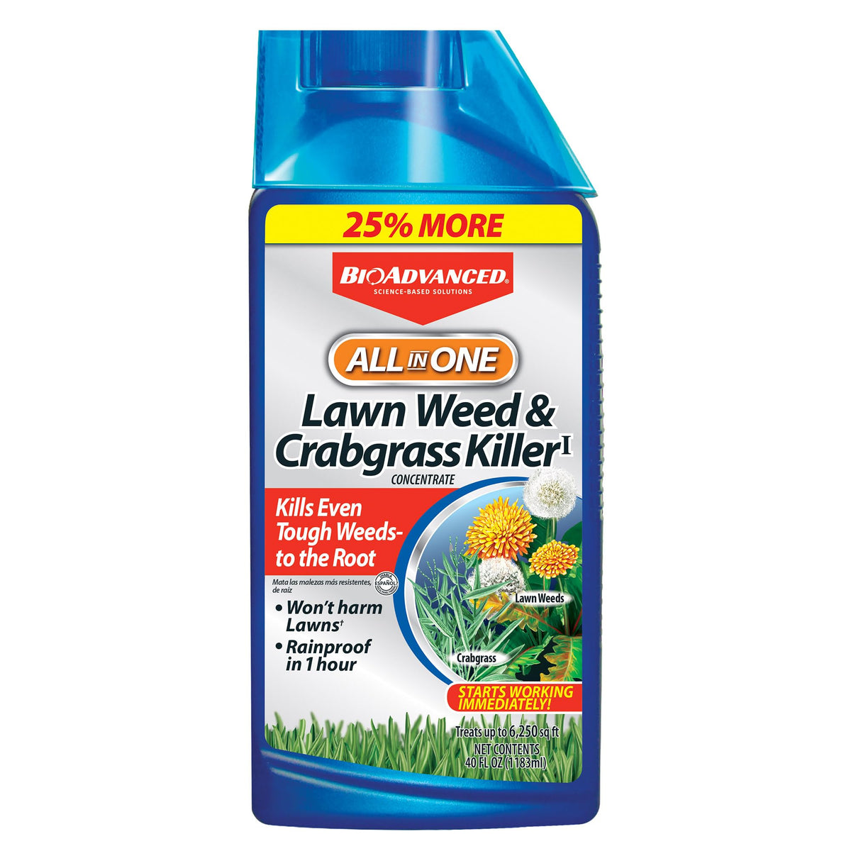 BioAdvanced All-In-One lawn weed killer bottle for easy application
