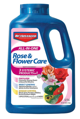 BioAdvanced All-In-One Rose and Flower Care granules bag promotes strong roots