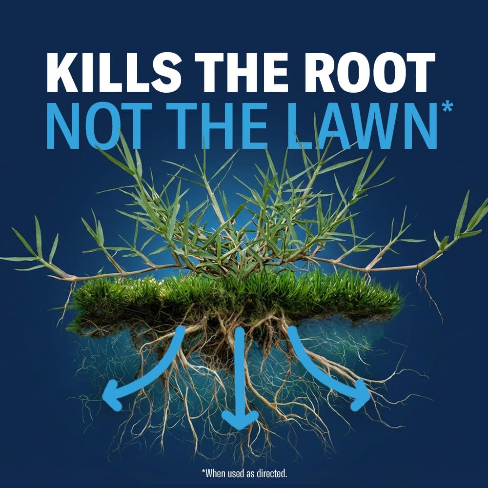 BioAdvanced Bermudagrass Control in action on a lawn, targeting weeds while protecting turf