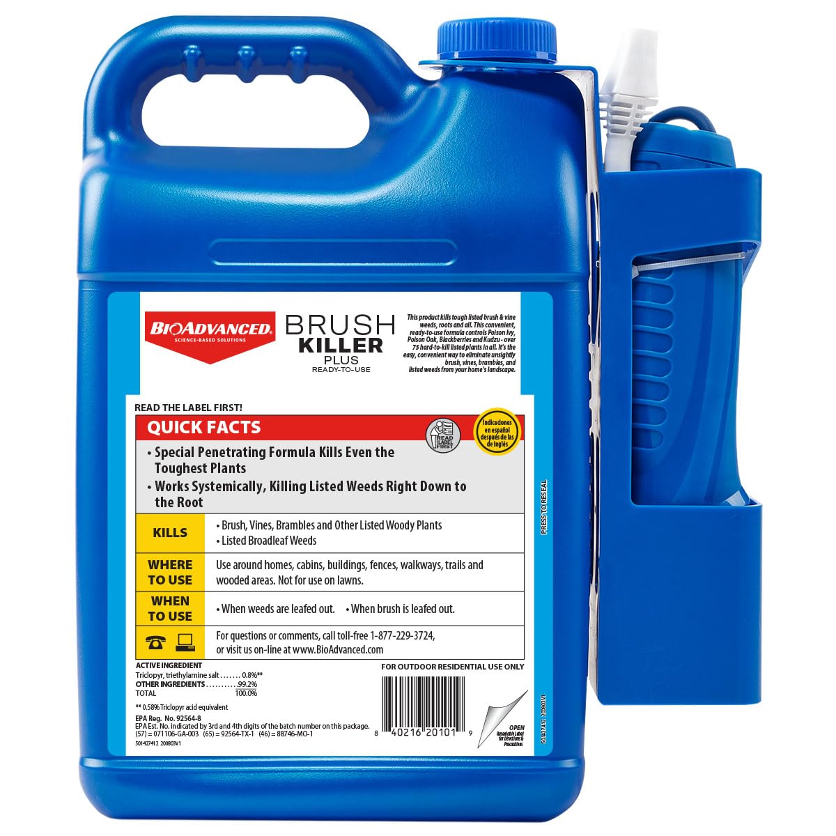 BioAdvanced Brush Killer Plus application on actively growing brush and ivy