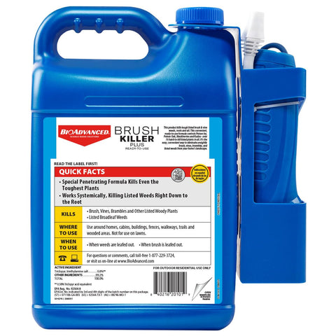BioAdvanced Brush Killer Plus application on actively growing brush and ivy