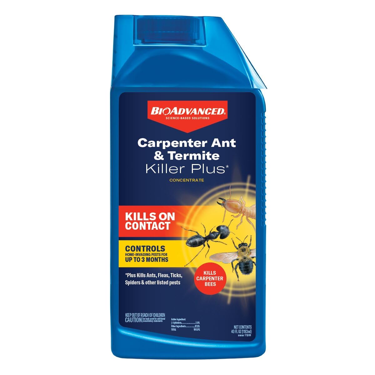 BioAdvanced Carpenter Ant & Termite Killer Plus bottle pour for outdoor mixing and use.