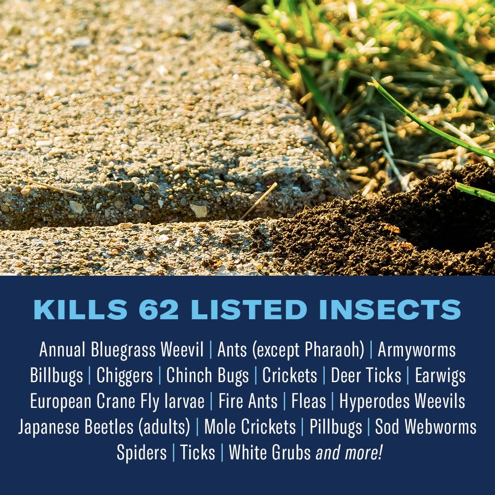 Lawn being treated with BioAdvanced Complete Insect Killer on turf.