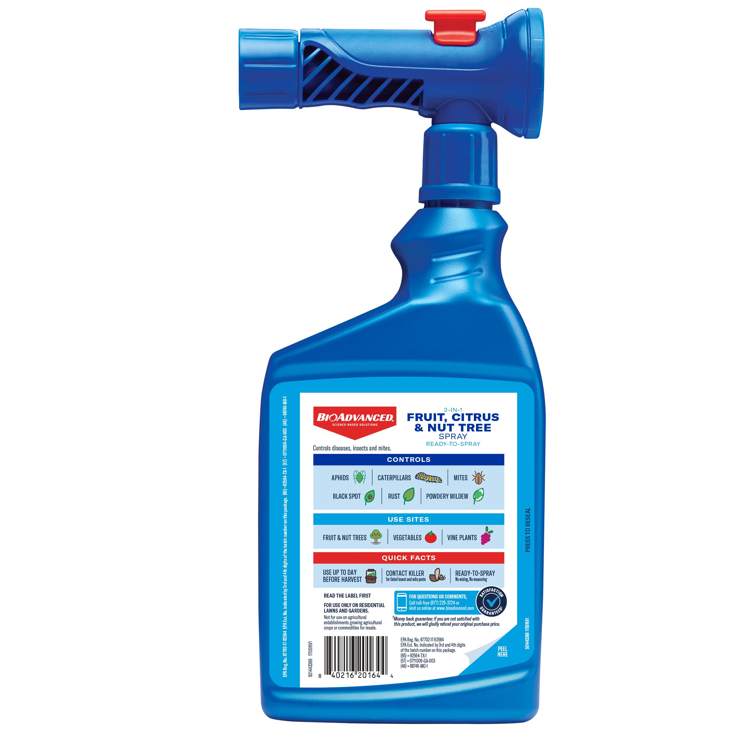BioAdvanced disease protection covers black spot, powdery mildew, and rust.